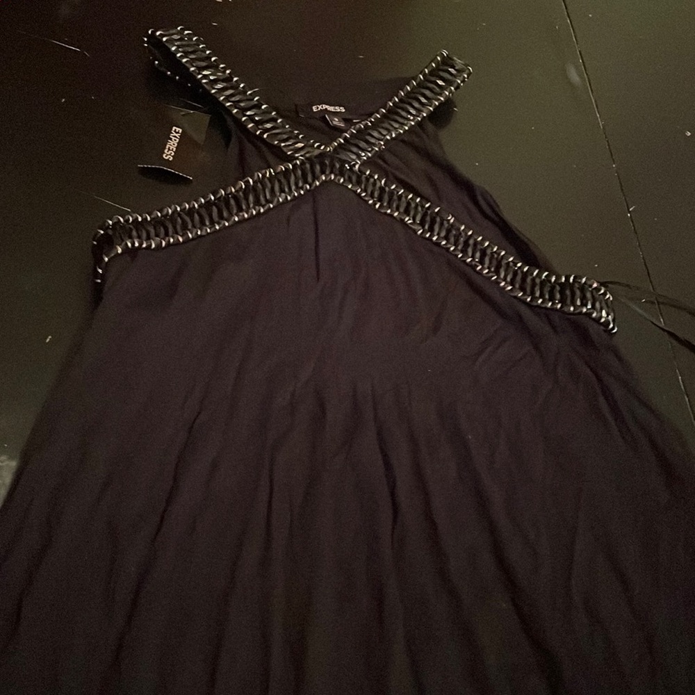 Black Strap mini dress